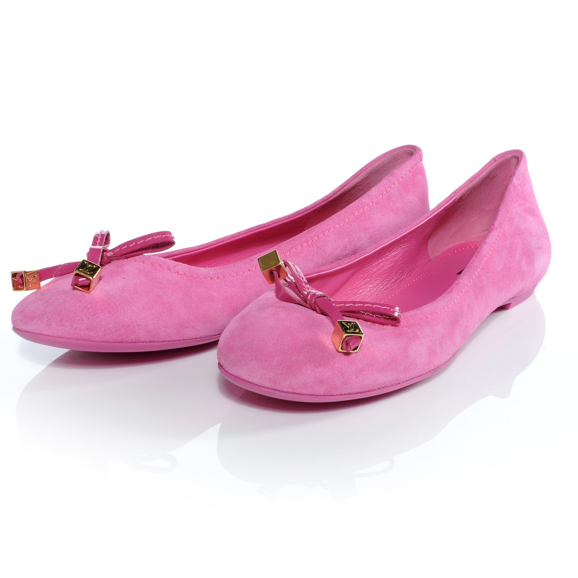 Louis Vuitton Suede Debbie Ballet Flats 38 Fuchsia 2 of 8