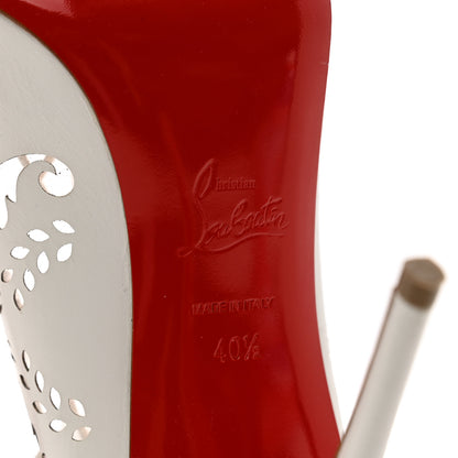 Christian Louboutin Calfskin PVC Impera 100 Pumps 40.5 White 6 of 8