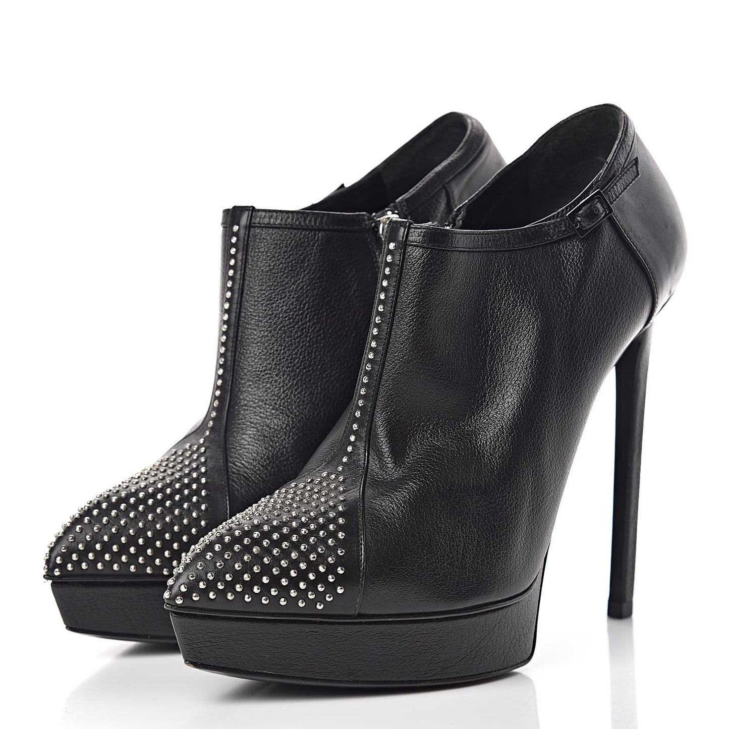 Calfskin Studded Janis 105 Boots 37.5 Black