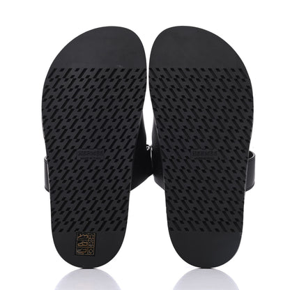 Hermes Calfskin Womens Chypre Sandals 37 Black 5 of 9