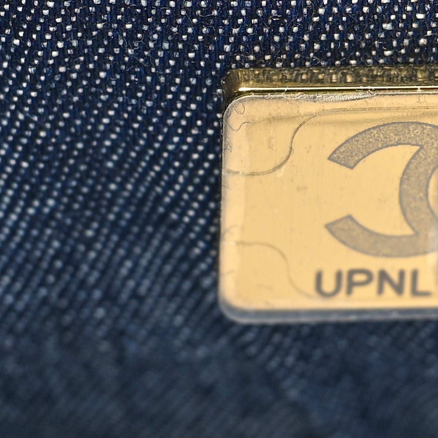 Denim Large Two Tone CC Shopping Tote Blue