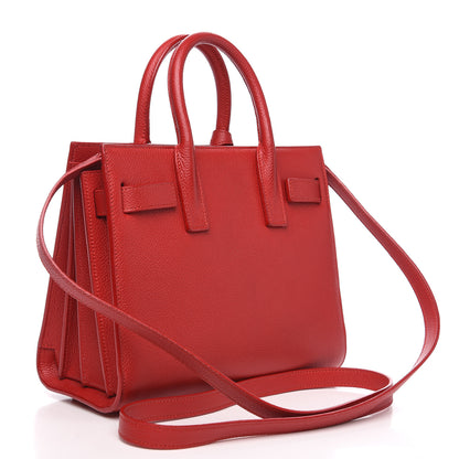 Saint Laurent Grained Calfskin Nano Sac De Jour Lipstick Red 2 of 11