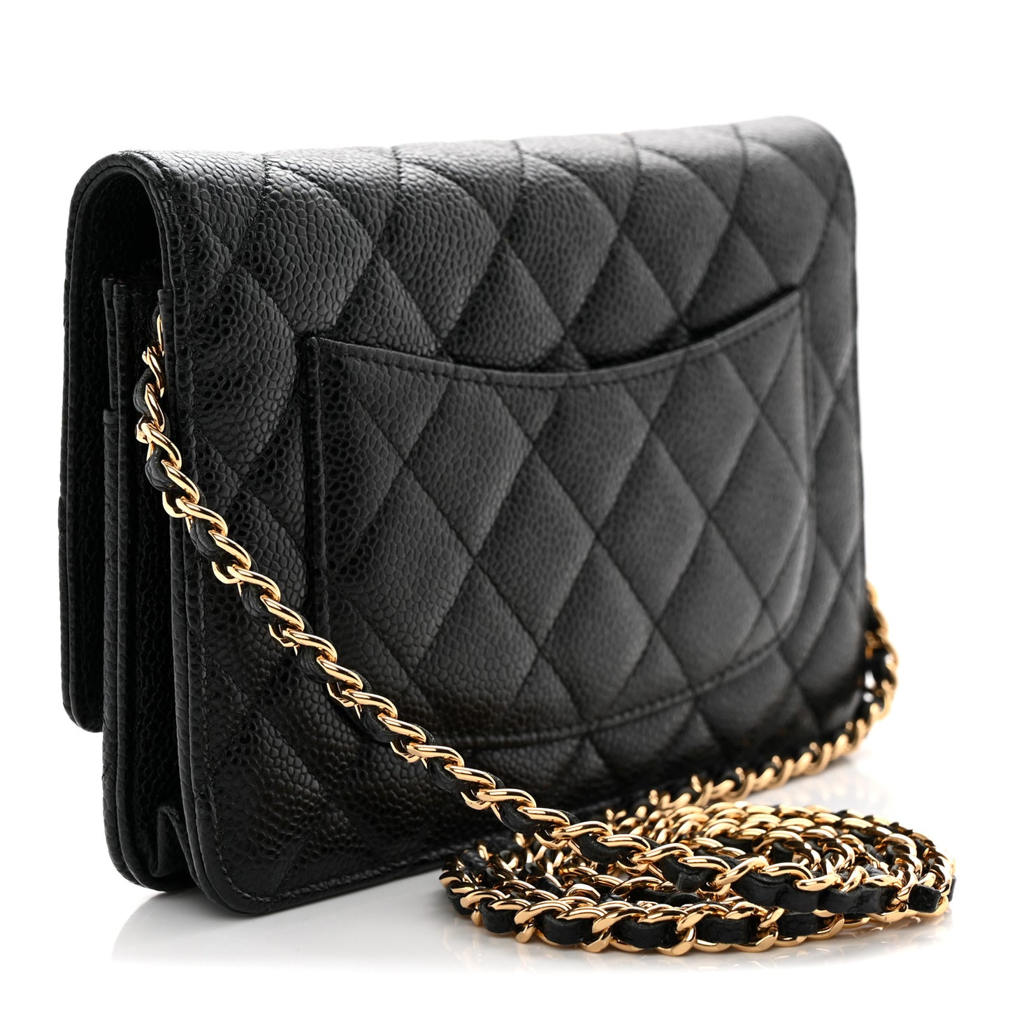 Caviar Quilted Wallet On Chain WOC Black
