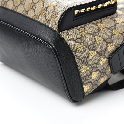 Gucci GG Supreme Monogram Bees Print Small Day Backpack Beige Oro Black 8 of 9