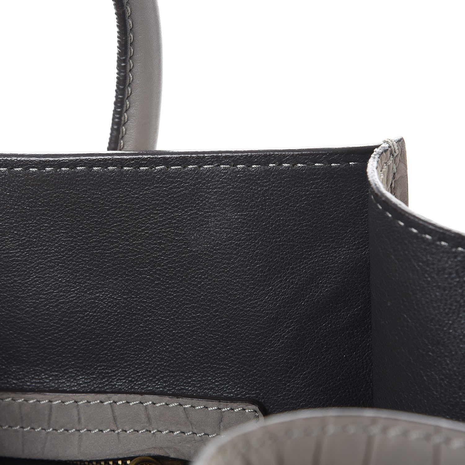 Celine Crocodile Embossed Nubuck Medium Phantom Luggage Grey 13 of 16