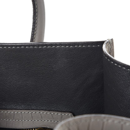 Celine Crocodile Embossed Nubuck Medium Phantom Luggage Grey 13 of 16