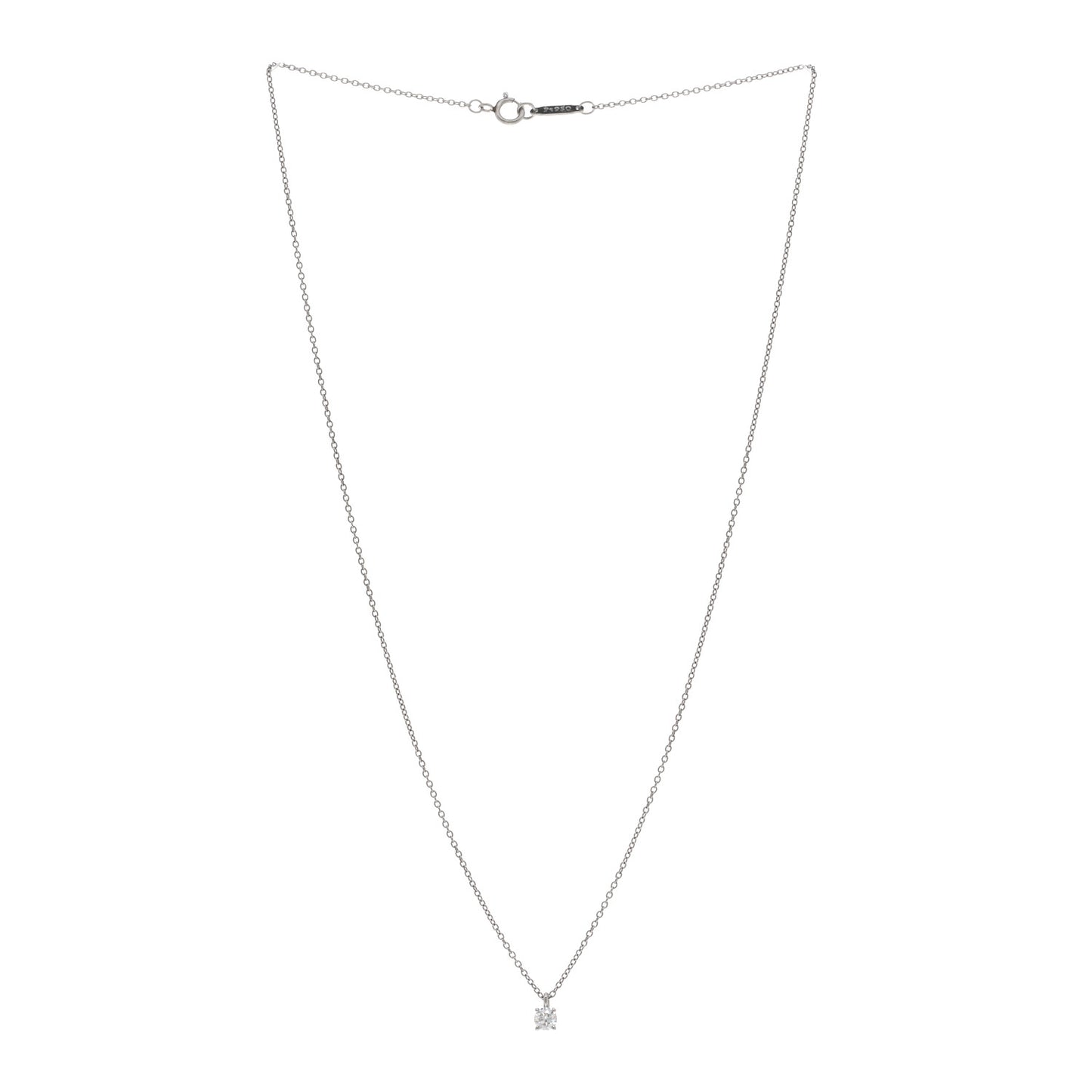 Platinum Diamond .17ct Solitaire Pendant Necklace