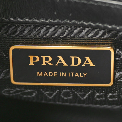 Prada Jacquard Saffiano Triangolo Symbole Embroidered Small Tote Black Corda 6 of 10