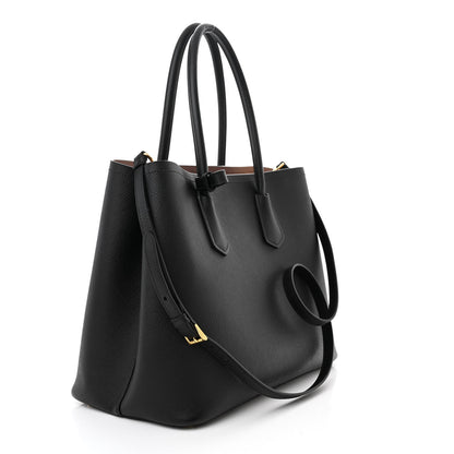 Prada Saffiano Cuir Large Double Bag Black Mughetto 3 of 13