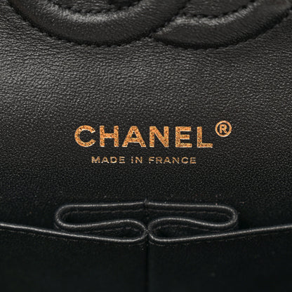 Chanel Lambskin Chevron Quilted Medium Double Flap Black 6 of 10