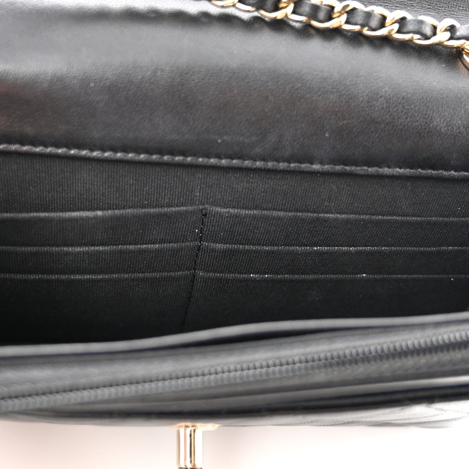 Chanel Lambskin Quilted Trendy CC Wallet On Chain WOC Black 12 of 13