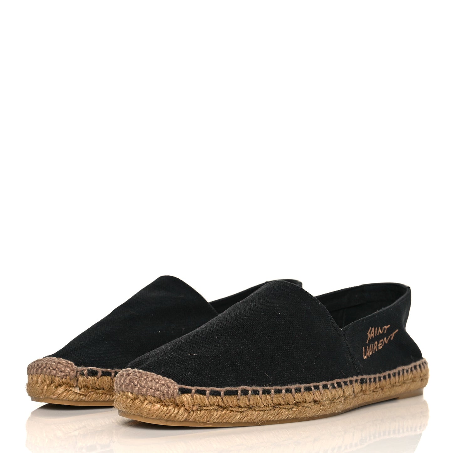 Canvas Nappa Elba Light Logo Embroidered Espadrilles 43 Black