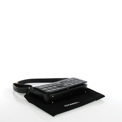 Chanel Lambskin Quilted CC Chocolate Bar Flap Black 4 of 7