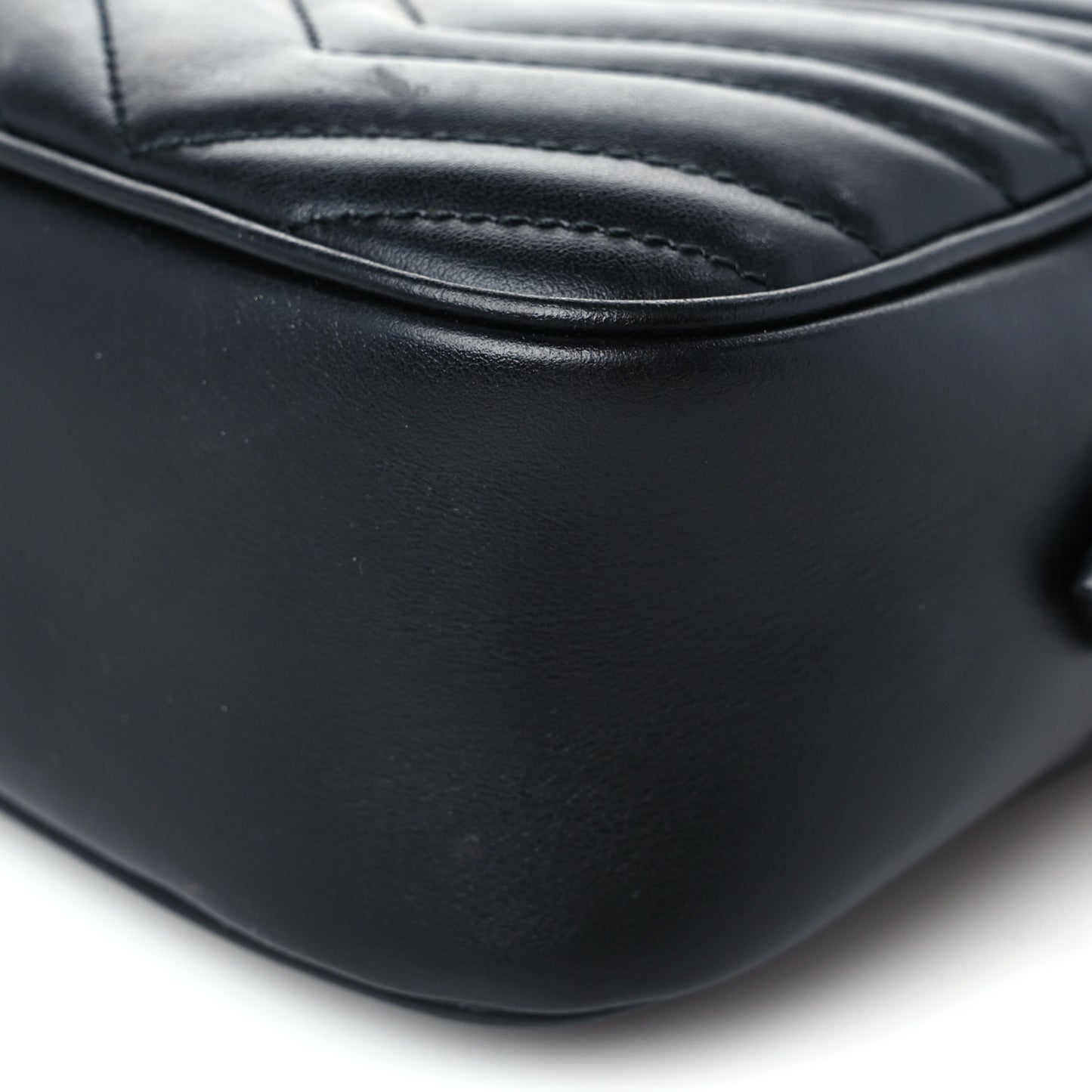 Calfskin Matelasse Small GG Marmont Chain Shoulder Bag Black