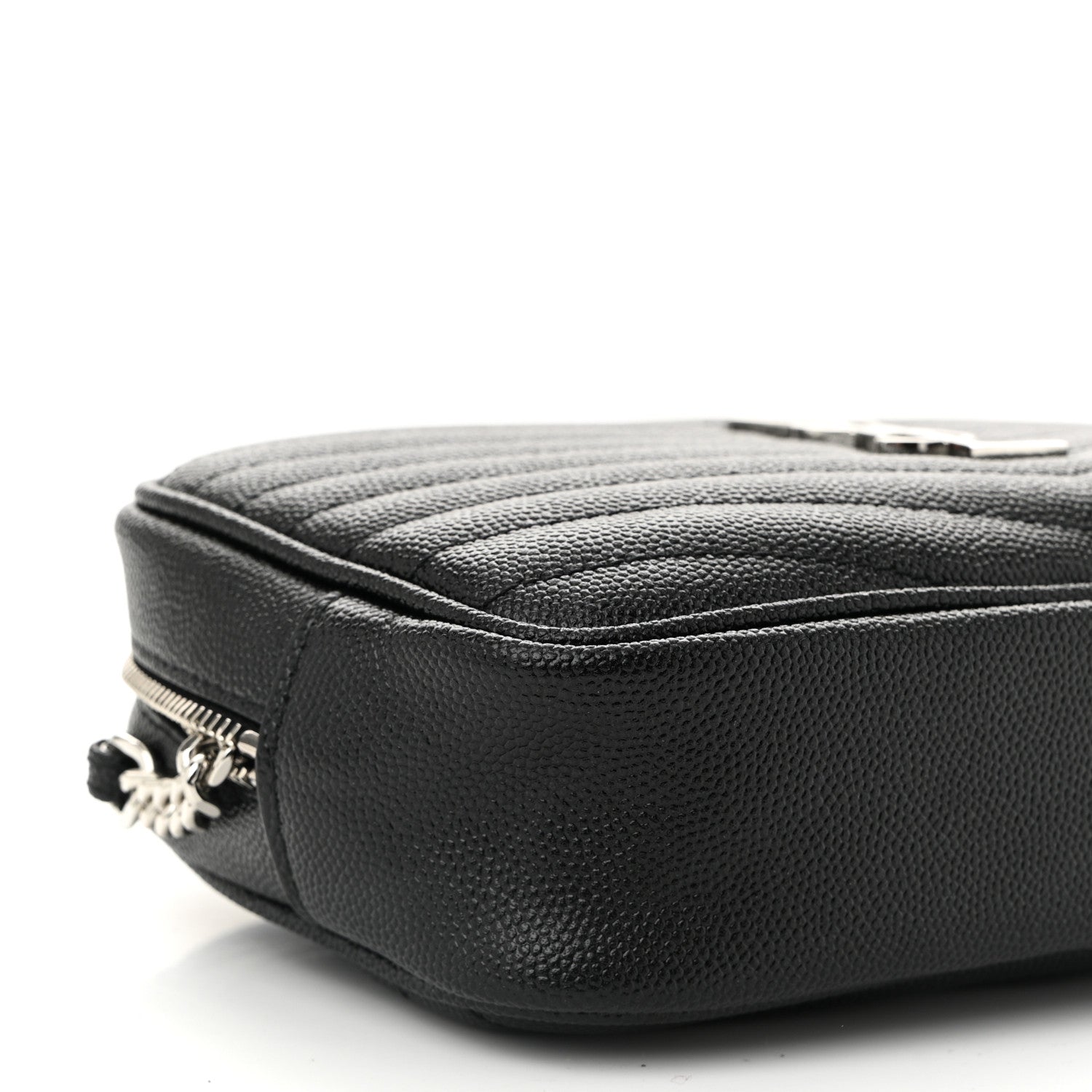 Saint Laurent Grain De Poudre Matelasse Monogram Mini Lou Camera Bag Black 9 of 10