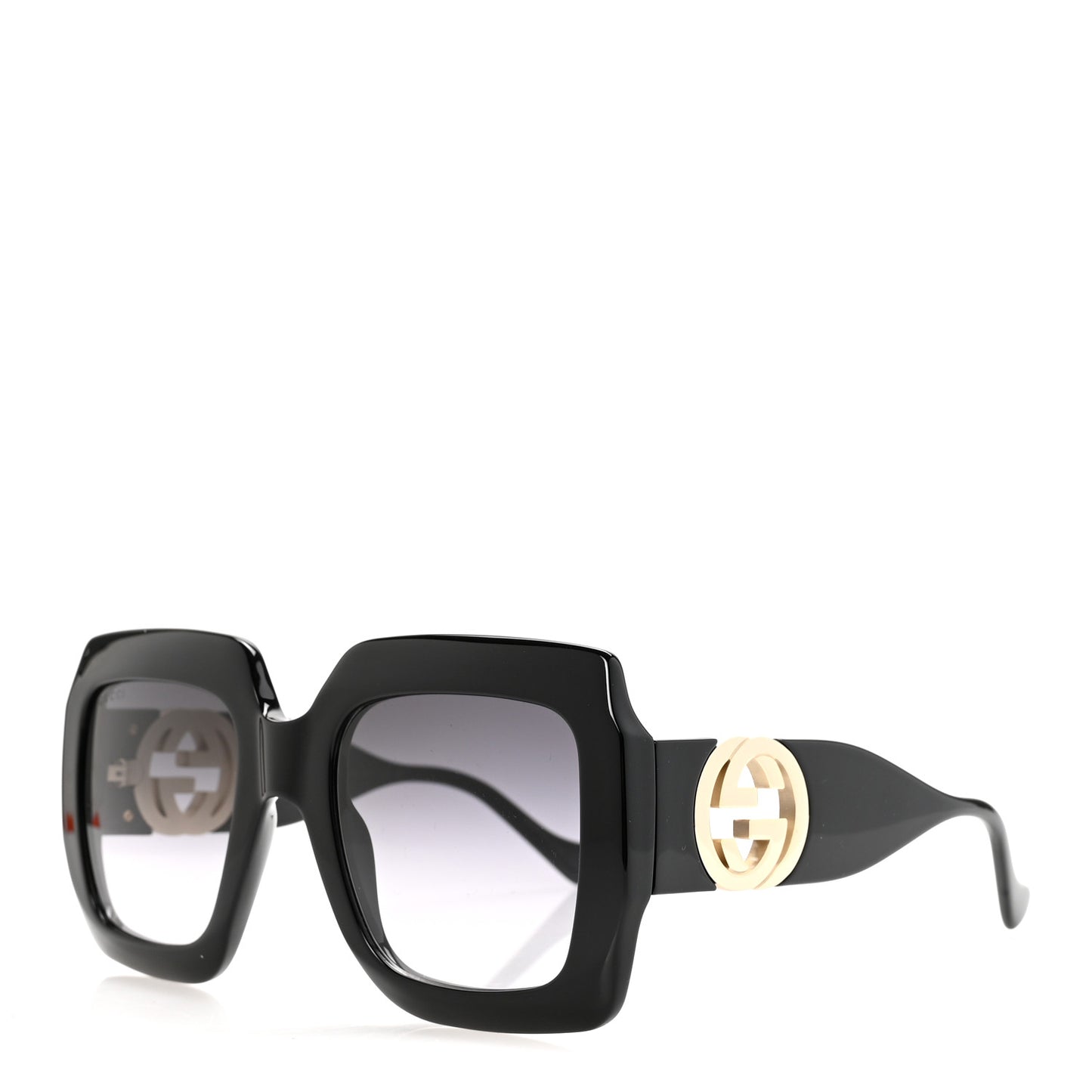 Acetate Square Frame Chain Sunglasses GG1022S Black