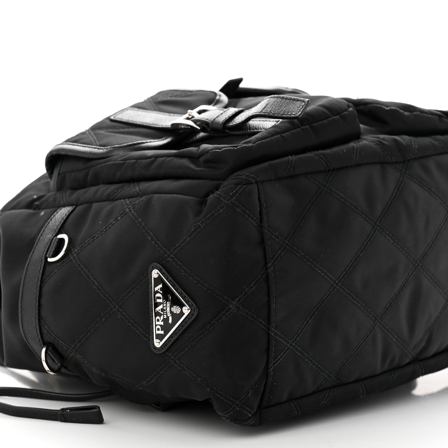 Prada Tessuto Nylon Saffiano Vela Quilted Backpack Black 9 of 19