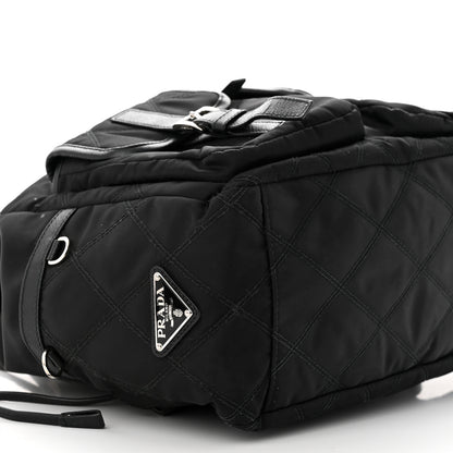 Prada Tessuto Nylon Saffiano Vela Quilted Backpack Black 9 of 19