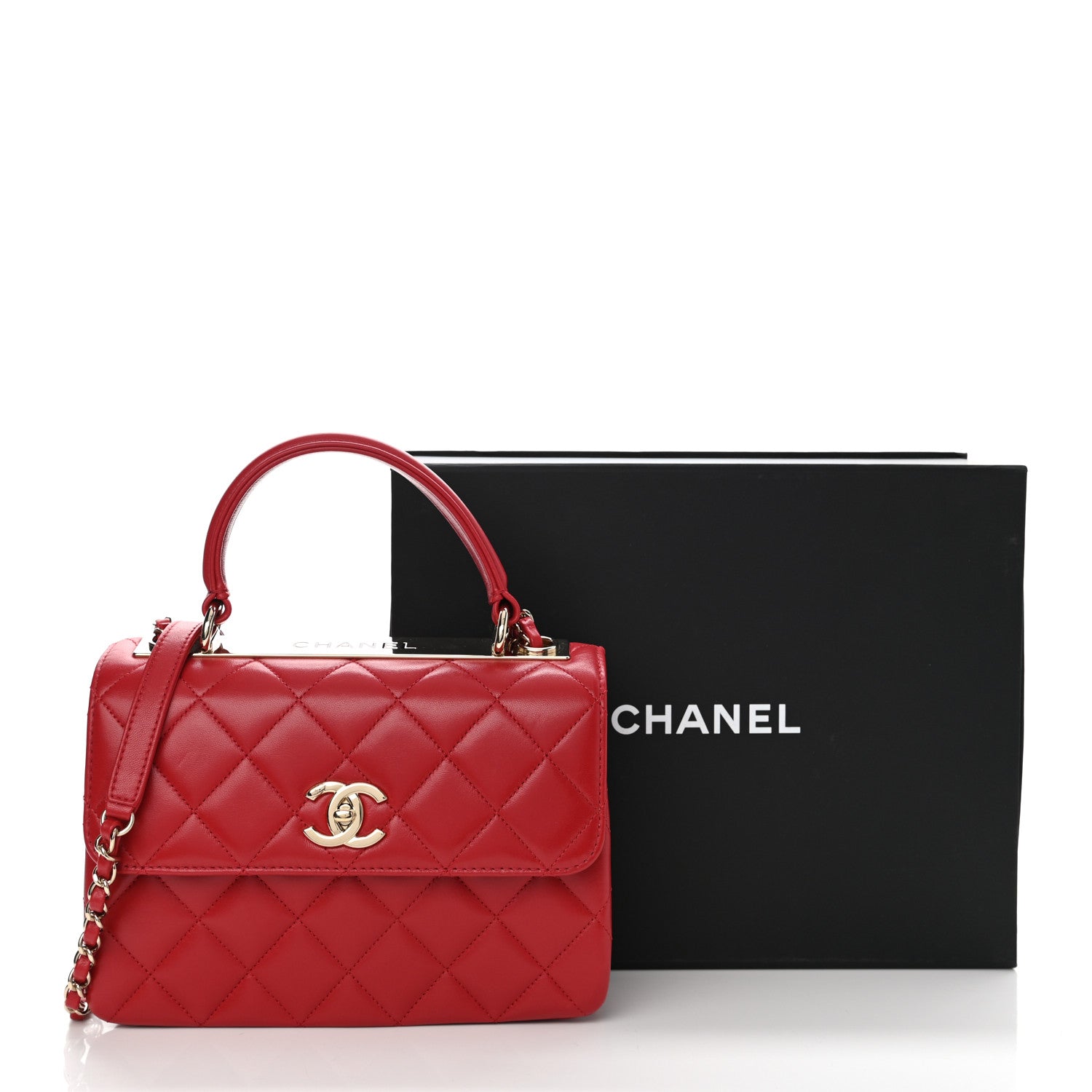 Chanel Lambskin Quilted Small Trendy CC Flap Dual Handle Bag Red 11 of 11