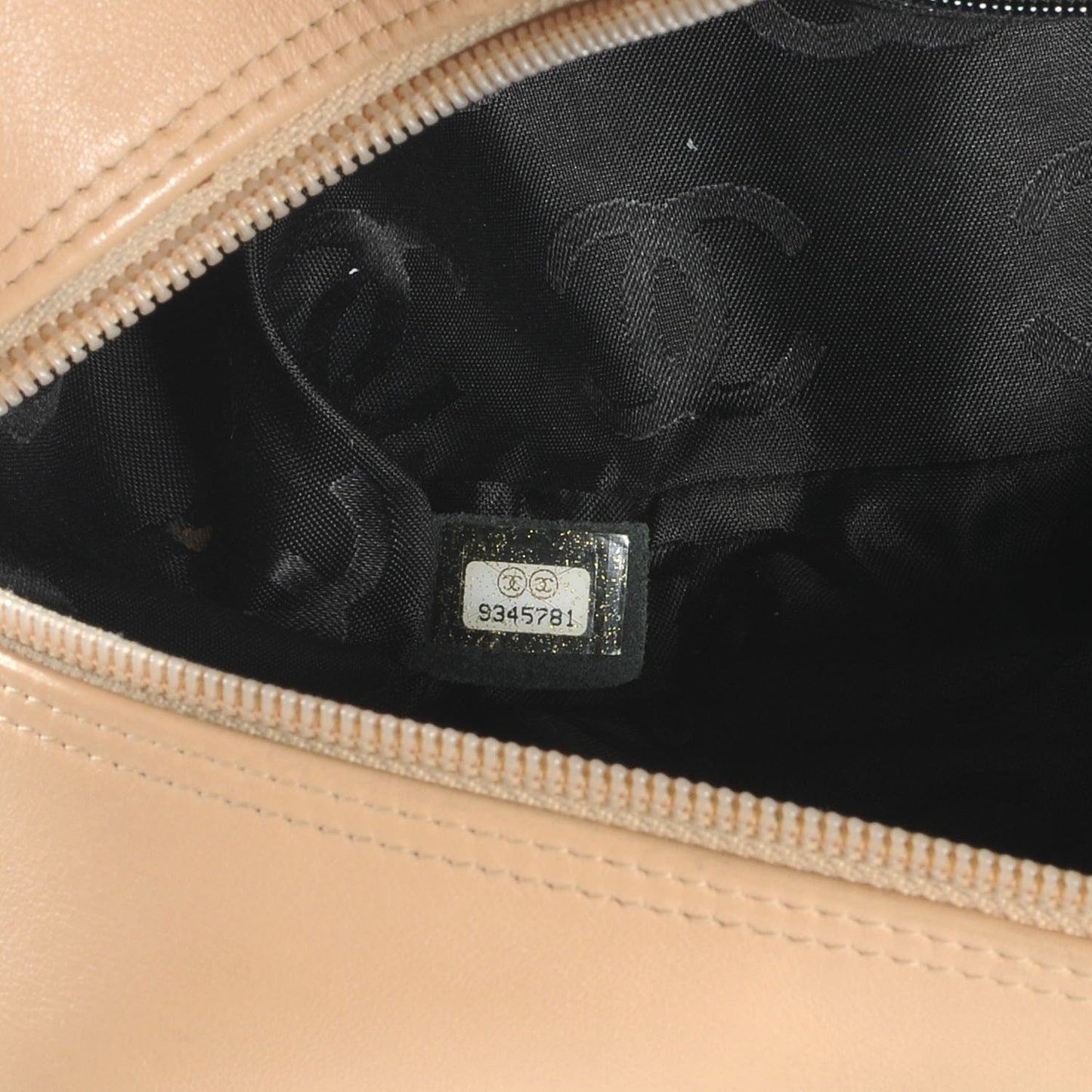 Calfskin Quilted Large Cambon Bowler Beige Black
