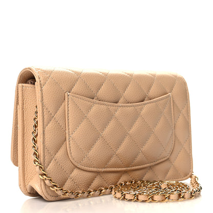 Chanel Caviar Quilted Wallet on Chain WOC Beige 3 of 11