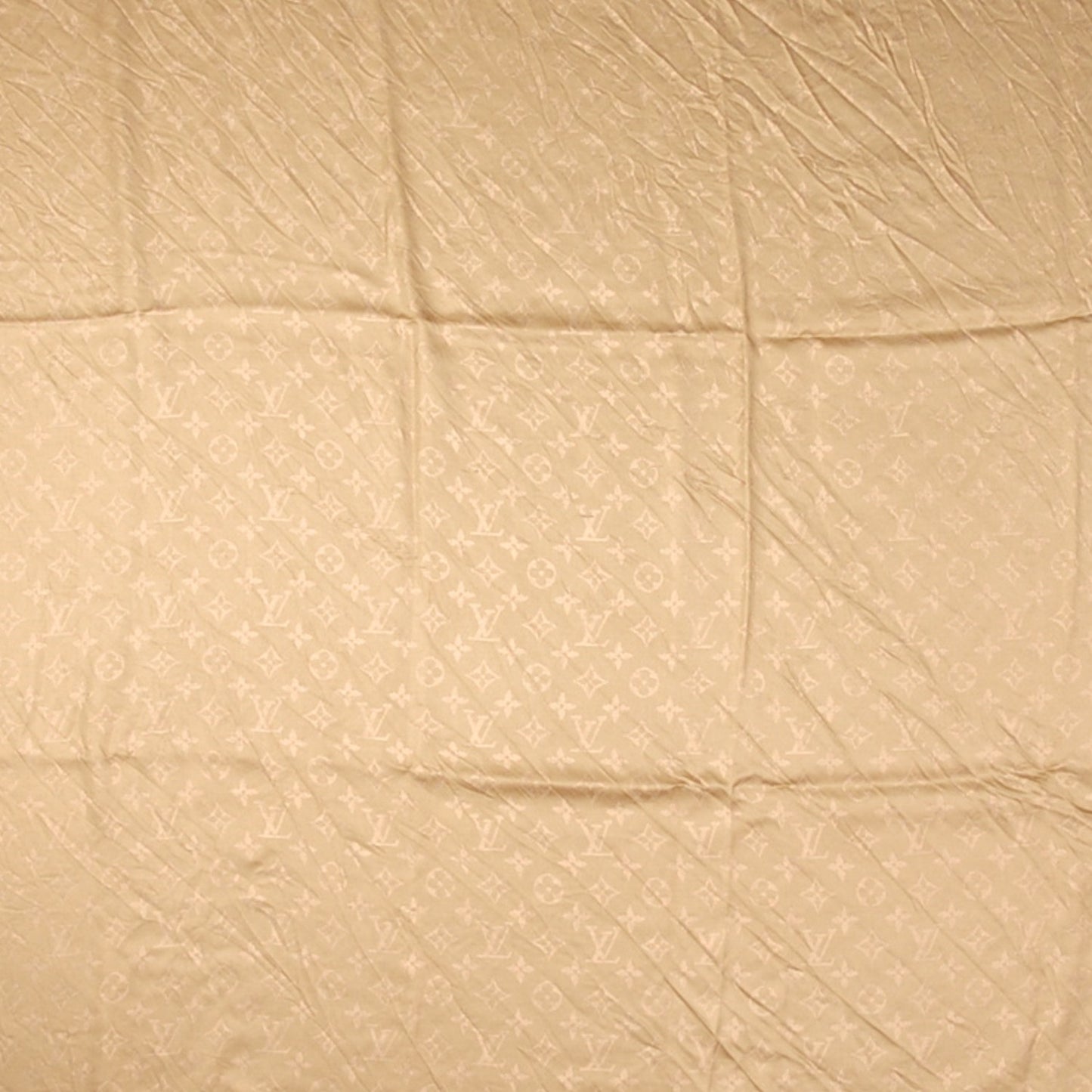 Silk Wool Monogram Voile Shawl Gold