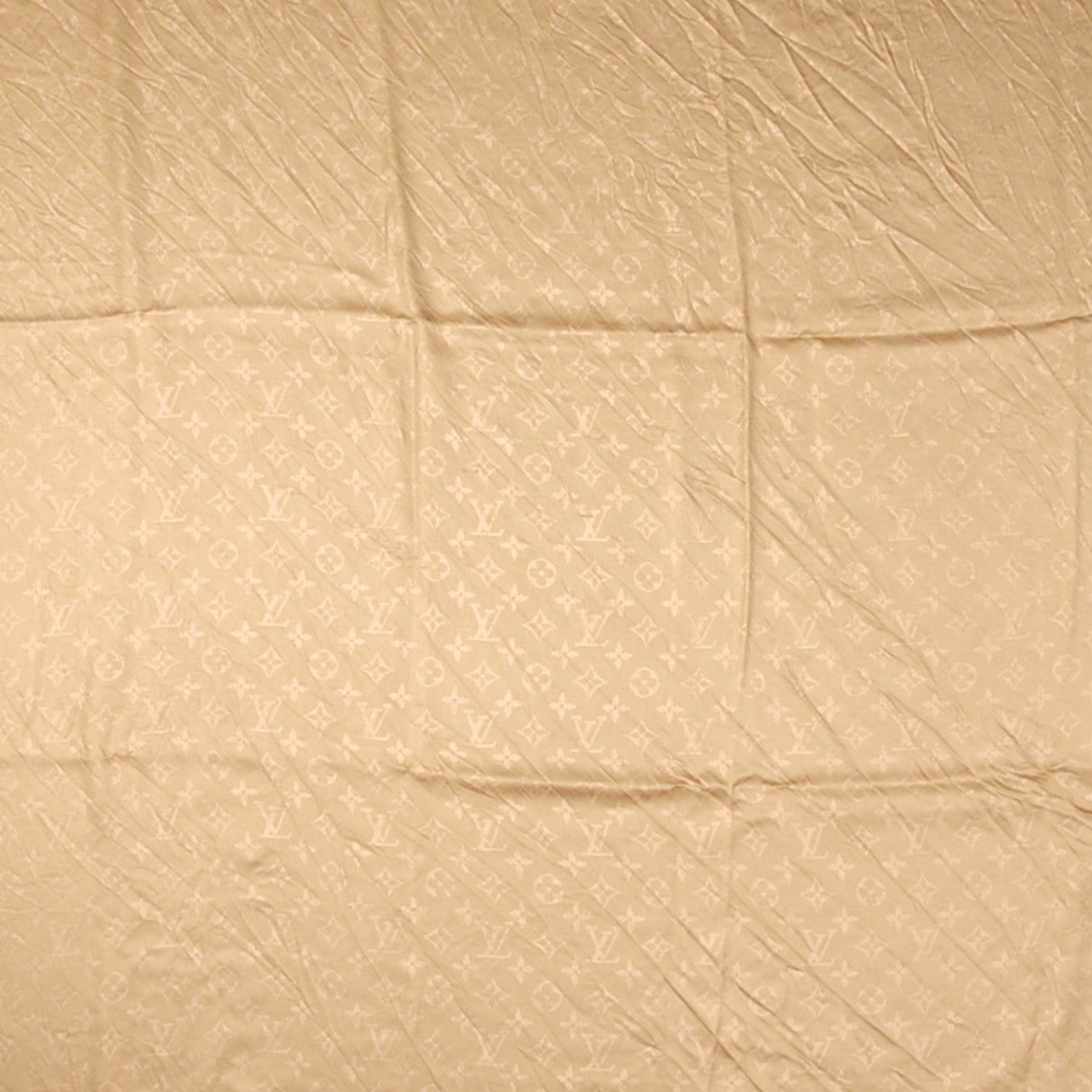 Louis Vuitton Silk Wool Monogram Voile Shawl Gold 1 of 7