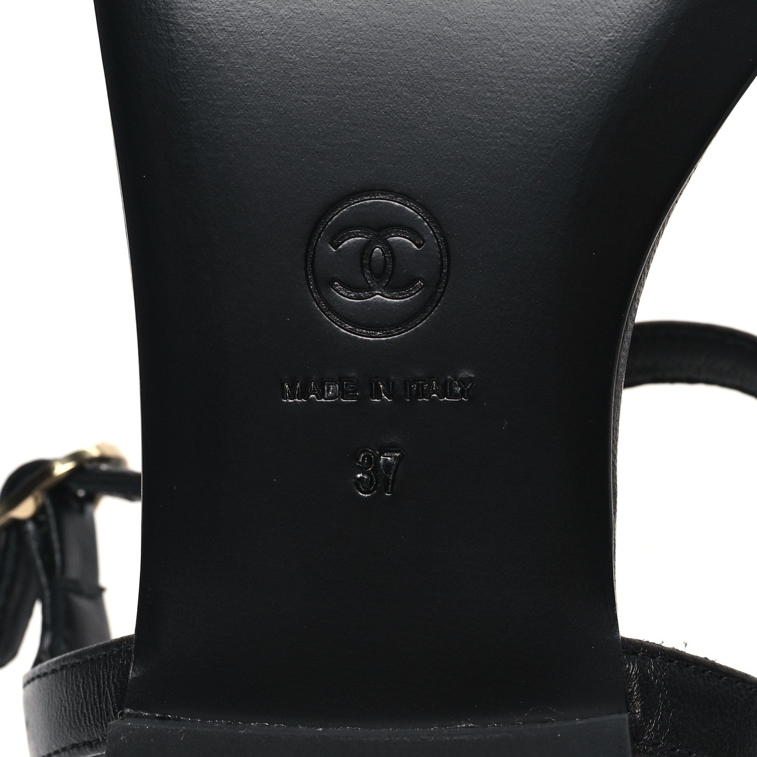 Chanel Lambskin Crystal CC Thong Sandals 37 Black 6 of 9