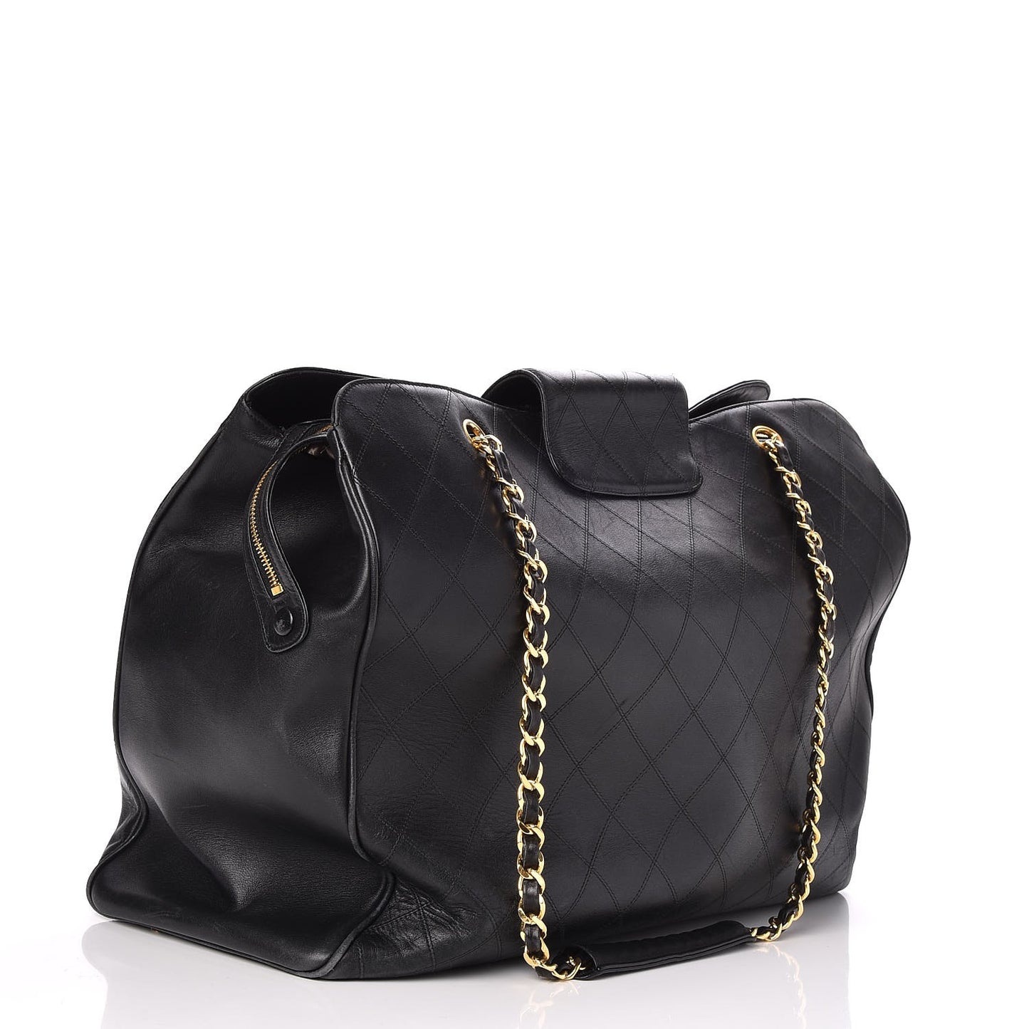 Calfskin Stitched XL Weekender Black