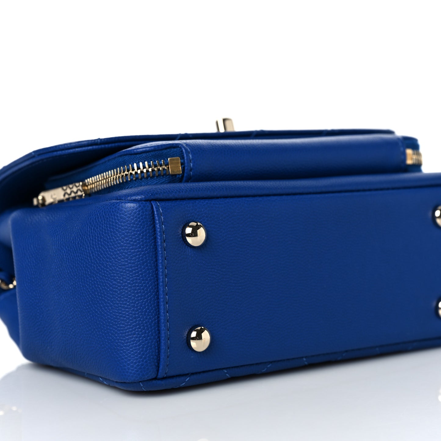 Caviar Quilted Small Business Affinity Flap Dark Blue