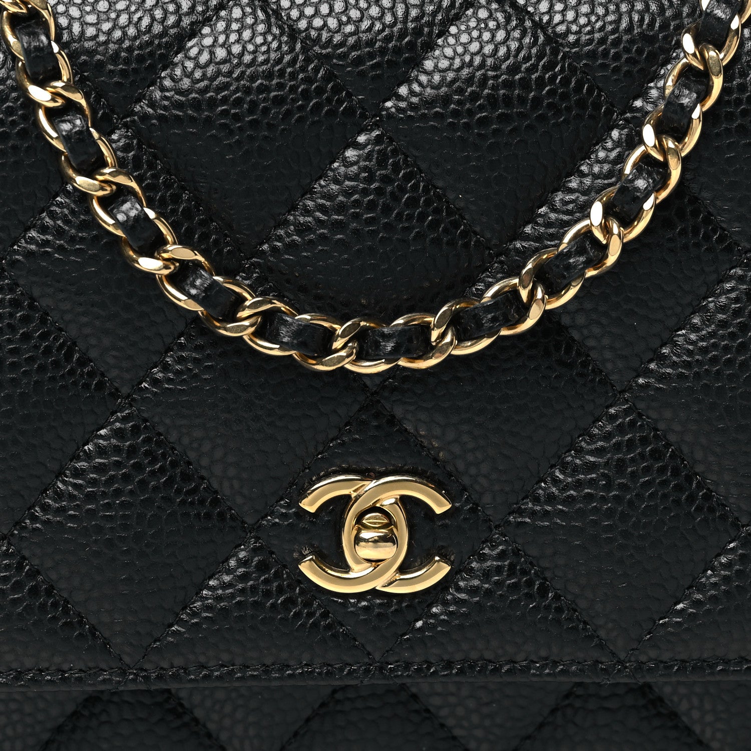 Chanel Caviar Quilted CC Turnlock Wallet On Chain WOC Black 8 of 11