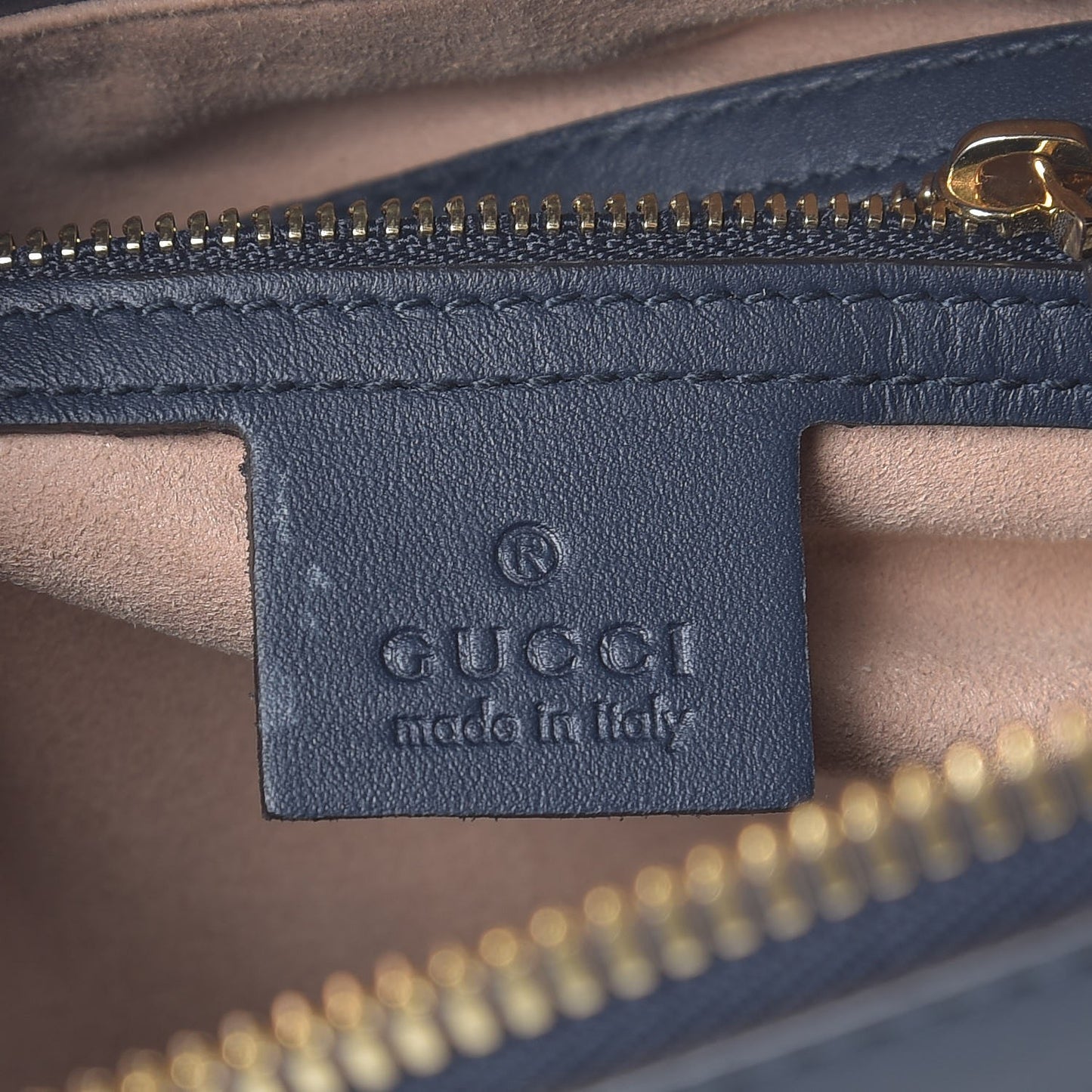 GG Supreme Monogram Small Zip Top Tote Beige Blue