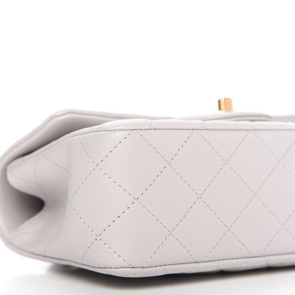 Chanel Lambskin Quilted Mini Top Handle Rectangular Flap Grey 6 of 11