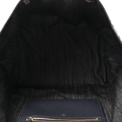 Fendi Chenille Vitello Santa Barbara FF Large Roll Reversible Shopping Tote Grigio Notte Flamingo 5 of 10