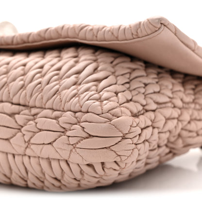 Miu Miu Nappa Matelasse Crystal Flap Clutch Cammeo 10 of 11