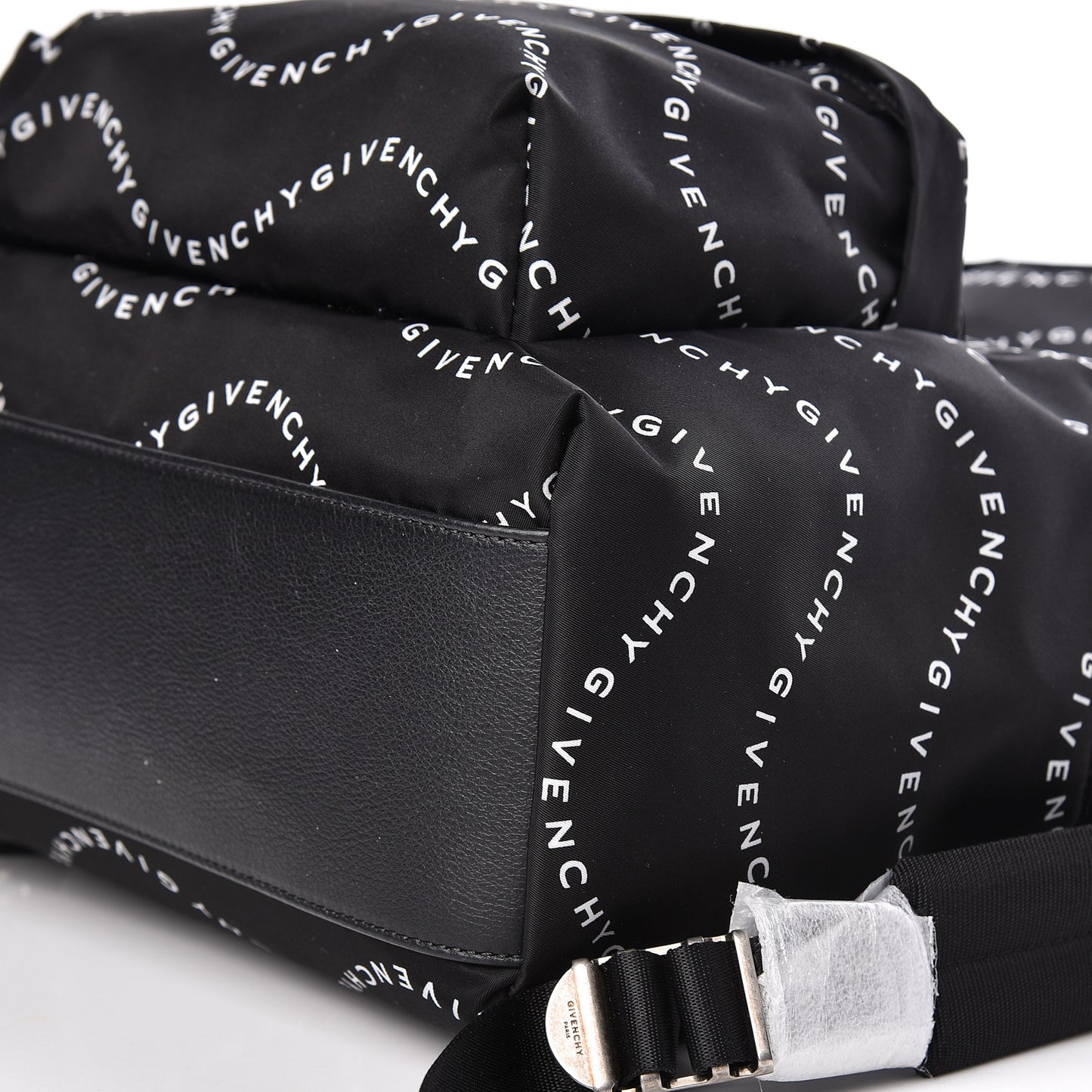 Nylon Waves Print Urban Backpack Black White