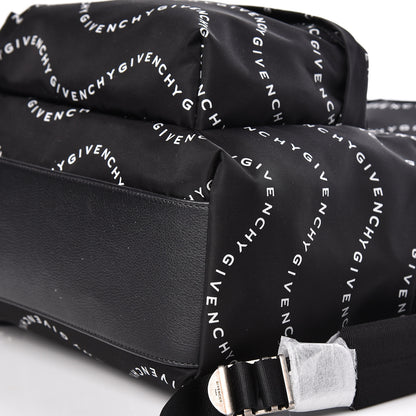 Givenchy Nylon Waves Print Urban Backpack Black White 10 of 11