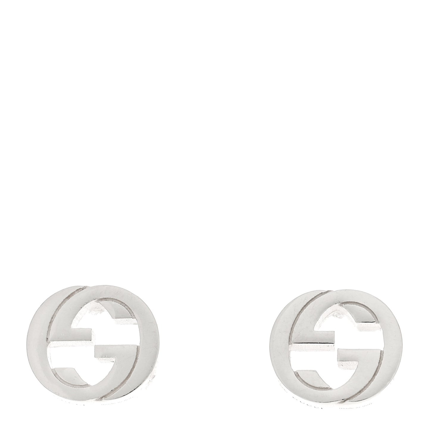 Sterling Silver Interlocking GG Stud Earrings