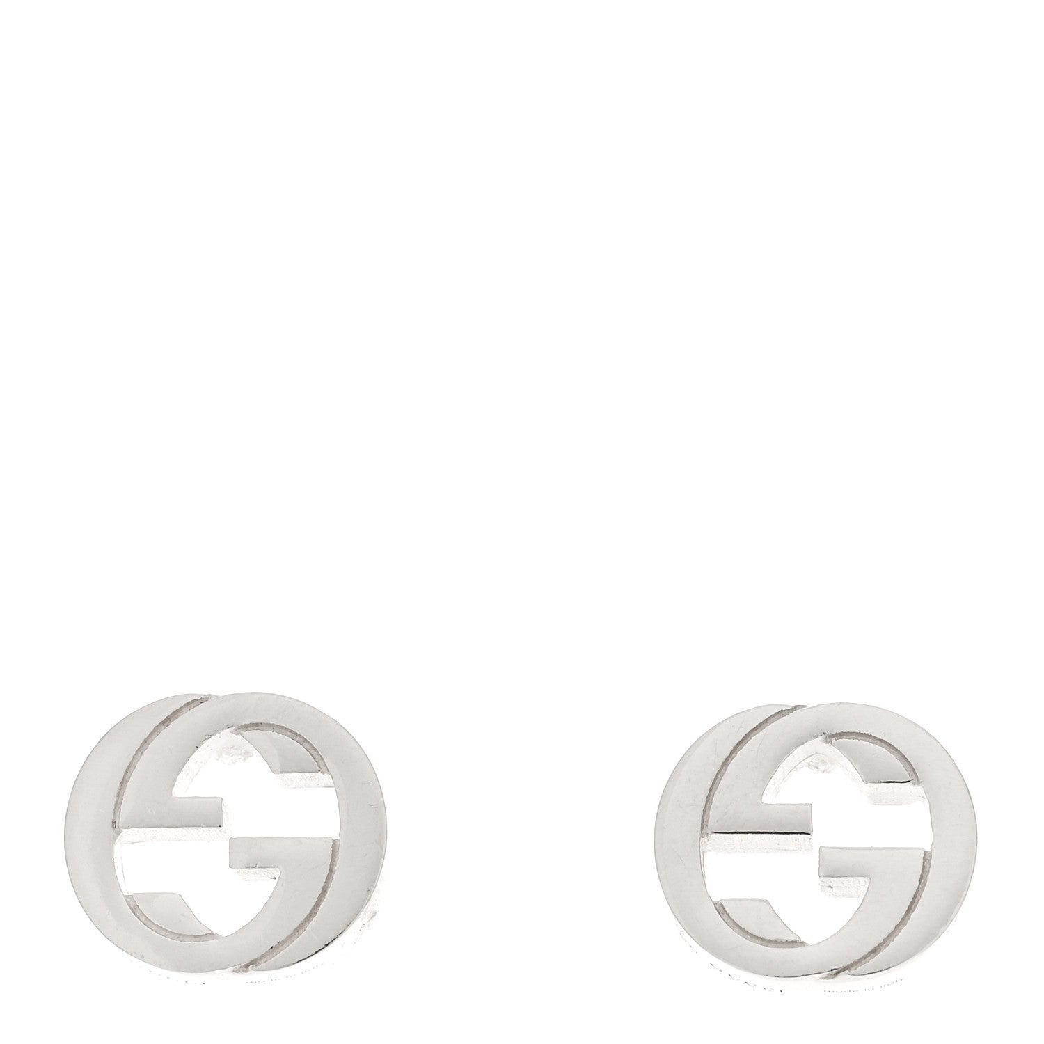 Gucci Sterling Silver Interlocking GG Stud Earrings 1 of 4