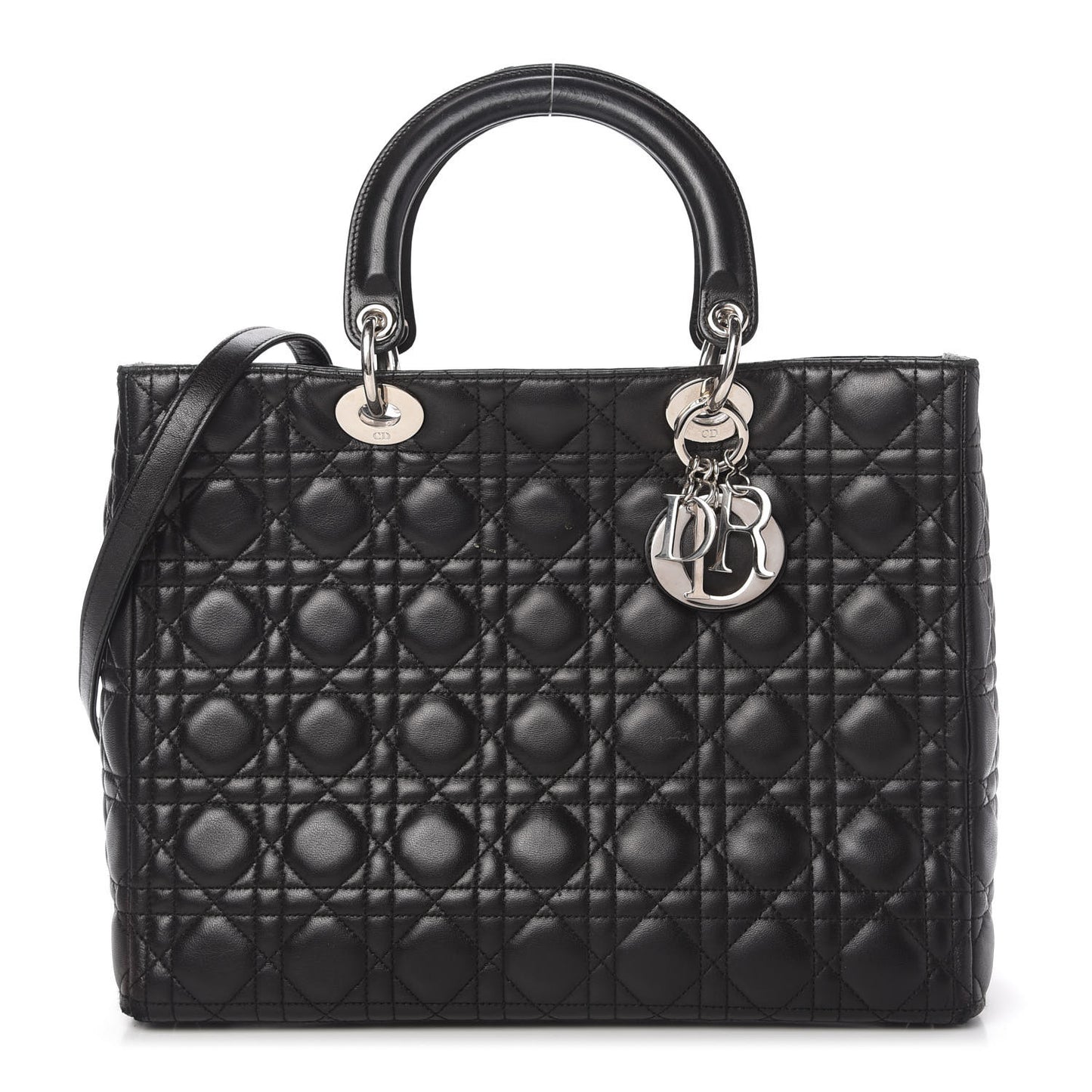 Lambskin Cannage Large Lady Dior Black