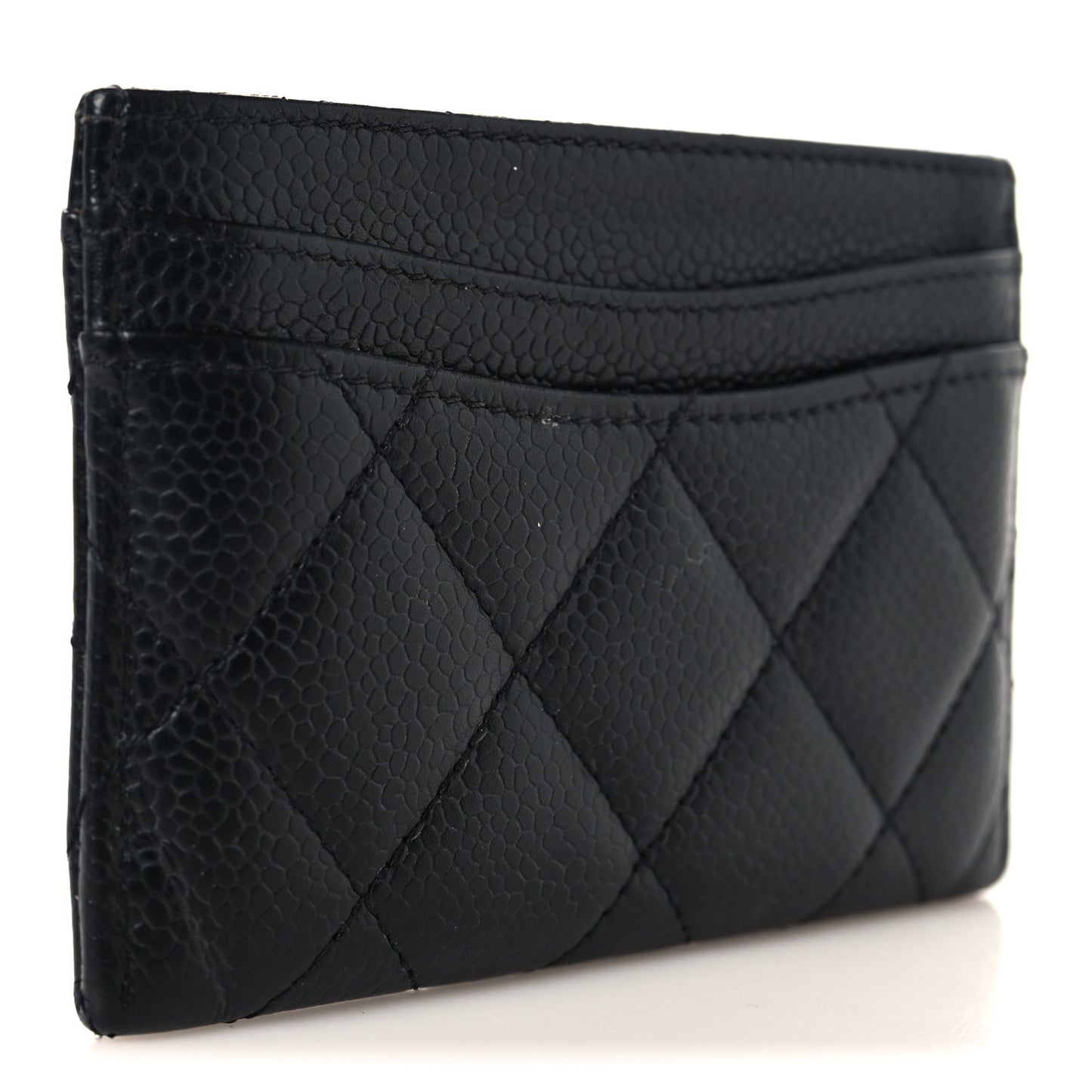 Caviar Quilted Card Holder Black