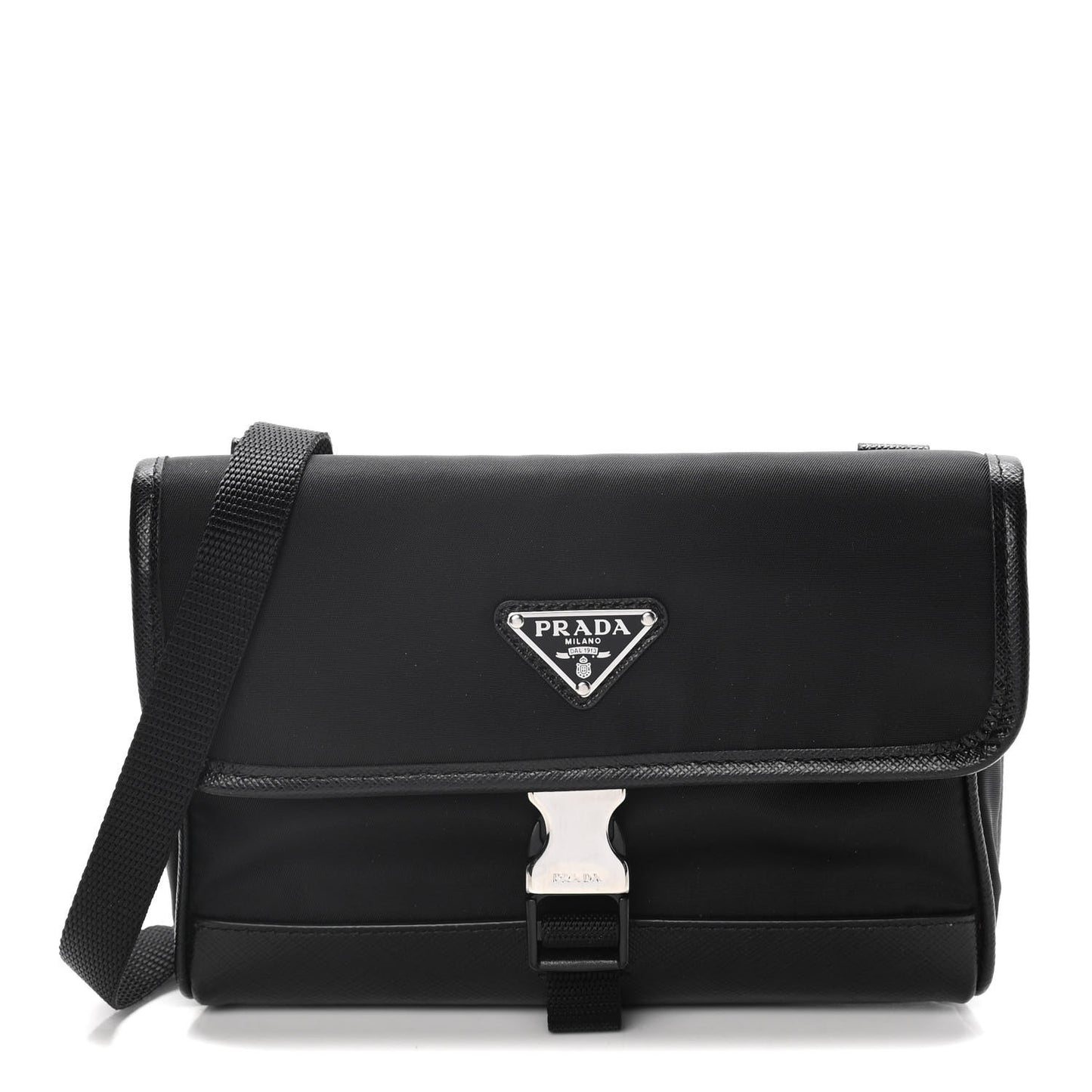 Re-Nylon Saffiano Smartphone Case Crossbody Black