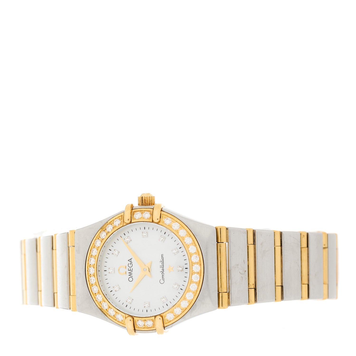 Omega Stainless Steel 18K Yellow Gold Diamond Bezel Mother of Pearl 22mm Constellation Quartz Watch 1267.75.00 2 of 4