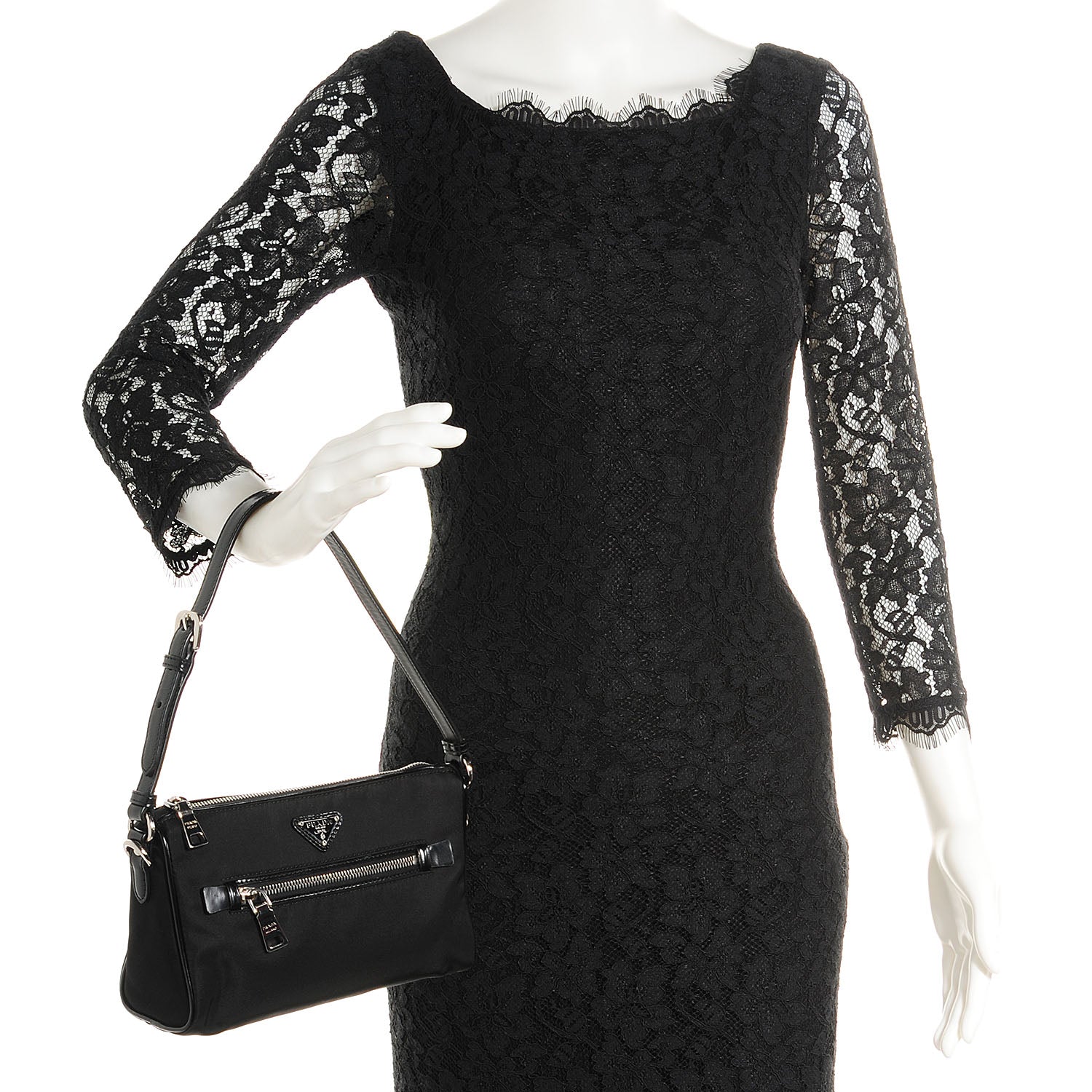 Prada Tessuto Nylon Shoulder Bag Nero Black 2 of 11