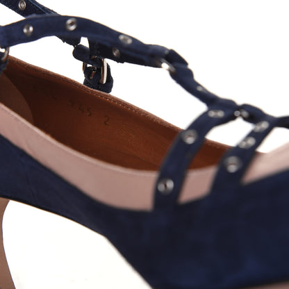 Valentino Garavani Suede Love Latch 50mm Pumps 39 Marine Poudre 8 of 9