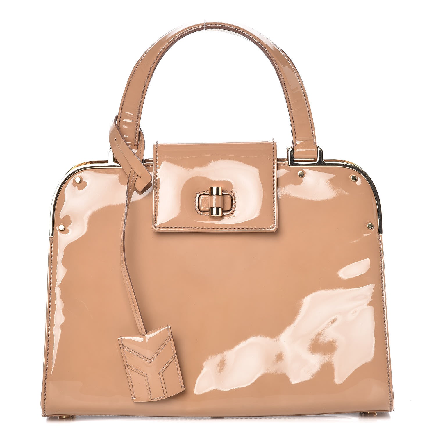 Saint Laurent Patent Small Uptown Beige 1 of 10