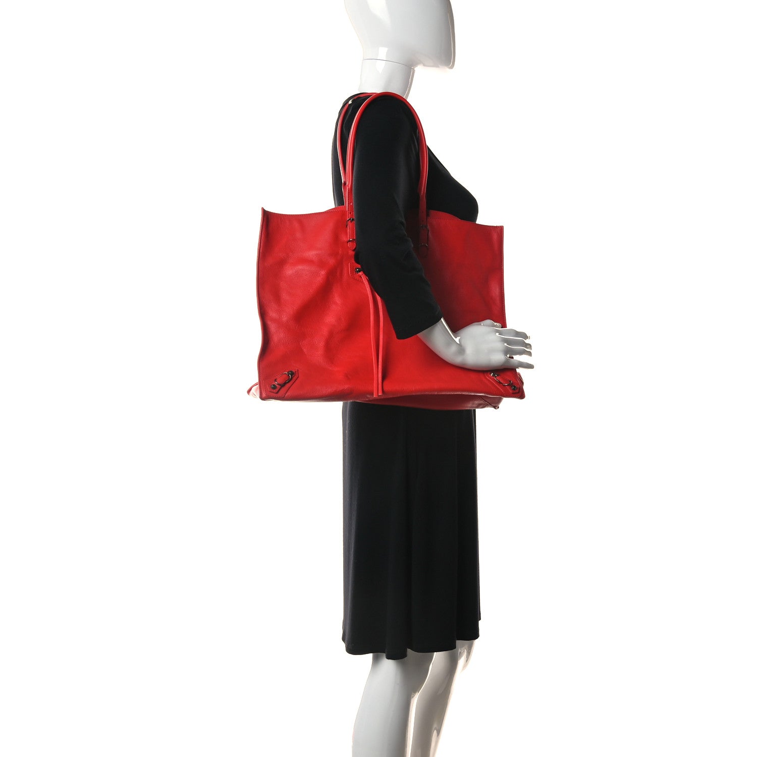 Balenciaga Veau Souple Papier A4 Zip Around Tote Rouge Cerise 2 of 10