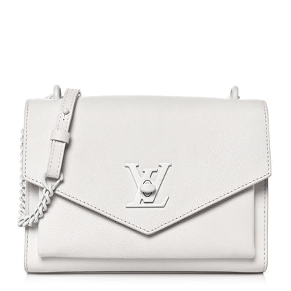Louis Vuitton Soft Calfskin Mylockme Chain Bag BB White 1 of 16