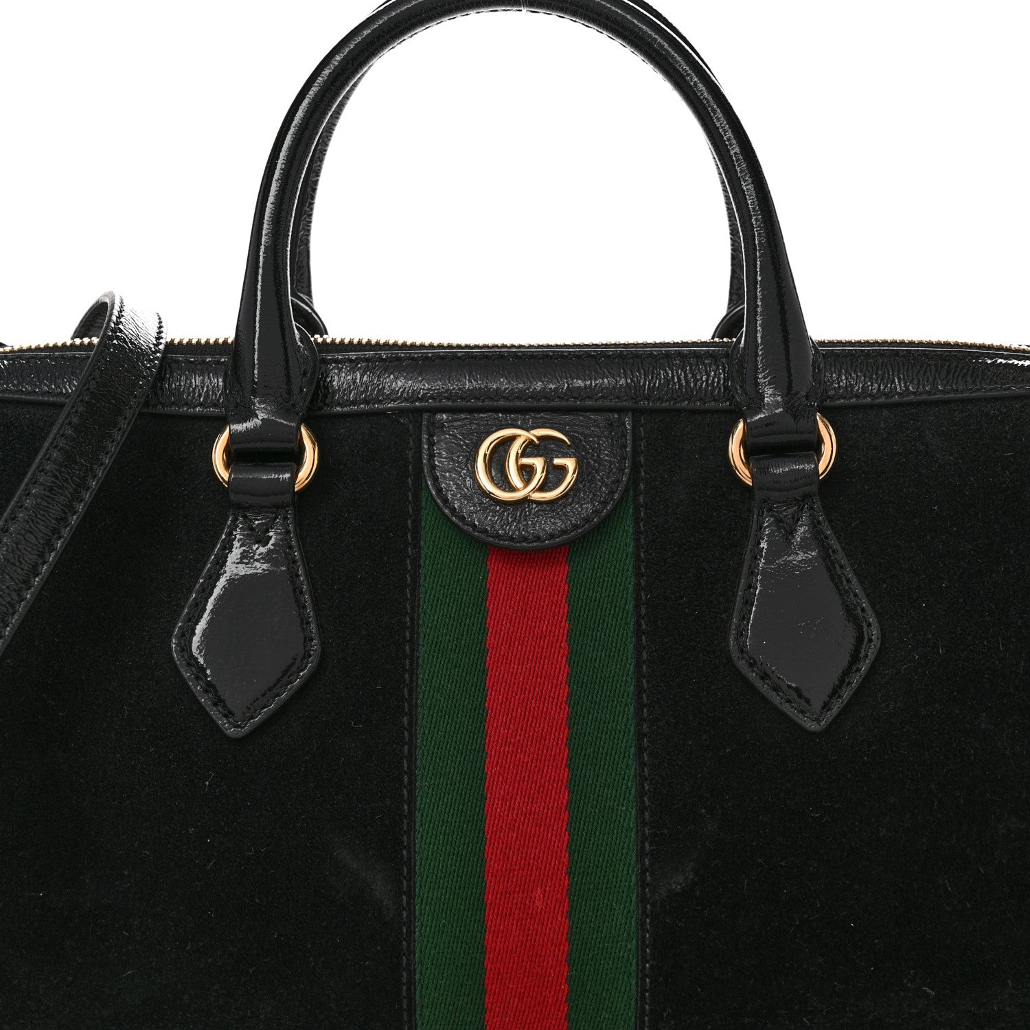 Gucci Suede Patent GG Web Medium Ophidia Boston Black 8 of 10