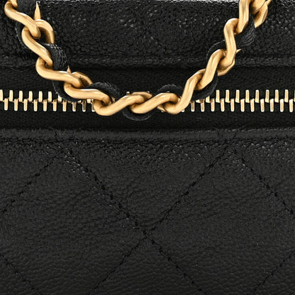 Chanel Caviar Quilted Mini Top Handle Vanity With Chain Black 8 of 11